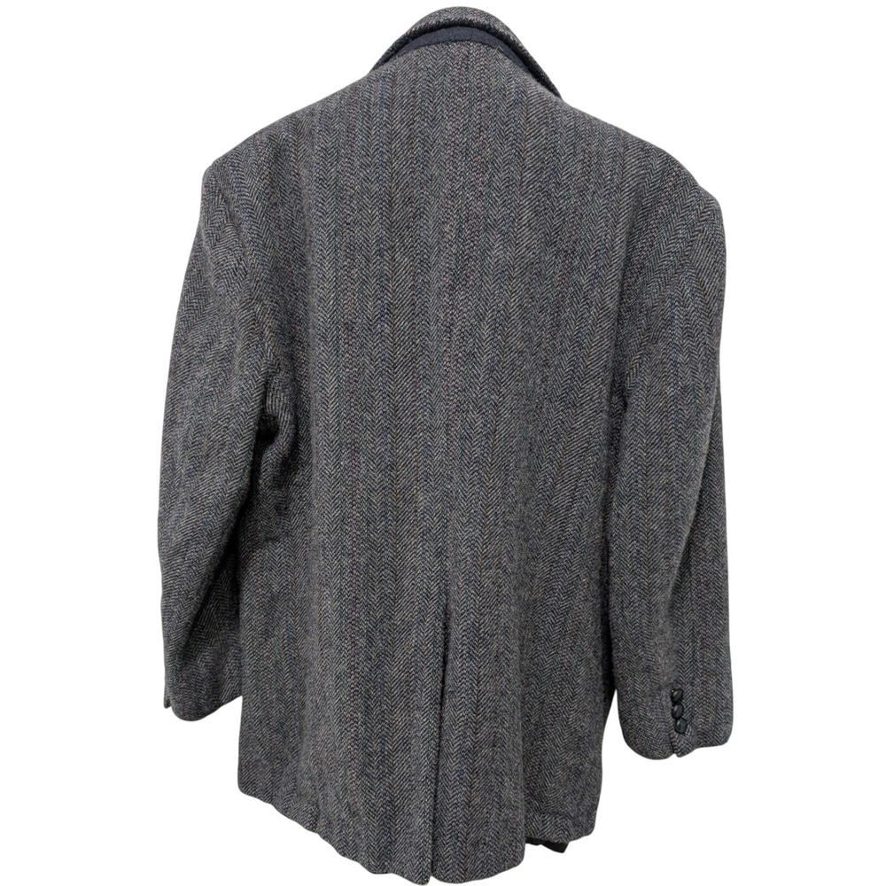Vintage Andover 100% Virgin Wool Mens Dark Grey Herringbone Blazer Size 50 - Picture 3 of 11